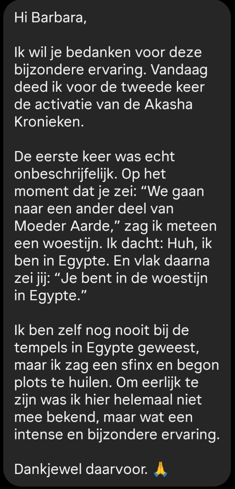 Ervaring van een deelnemer