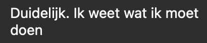 Reactie op de training