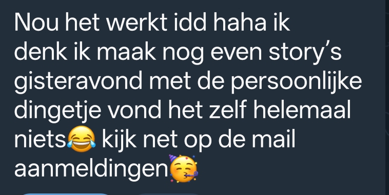 Resultaat: 2 nieuwe 1:1 klanten deze week