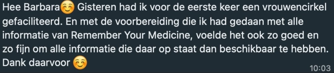 Deelnemer faciliteert haar eerste vrouwencirkel na Remember Your Medicine